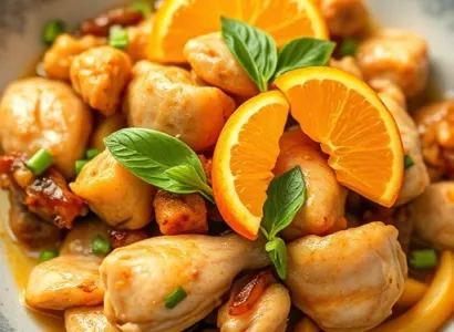 Poulet sauté au gingembre et orange