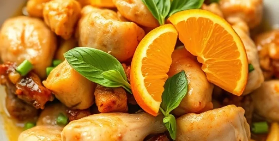 Poulet sauté au gingembre et orange