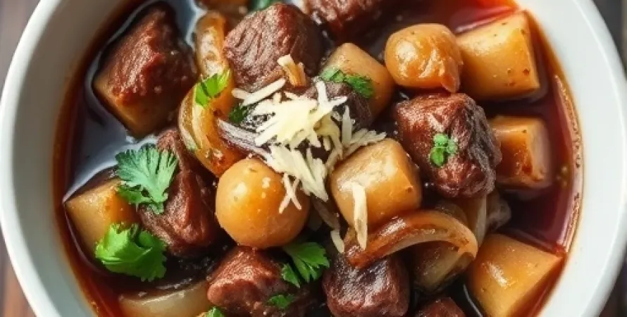 Potage de boeuf et oignons