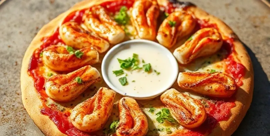Pizza aux crevettes grillées