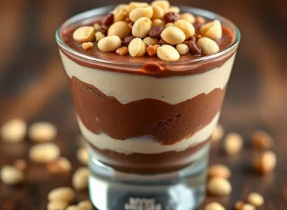 Parfait au chocolat et aux arachides