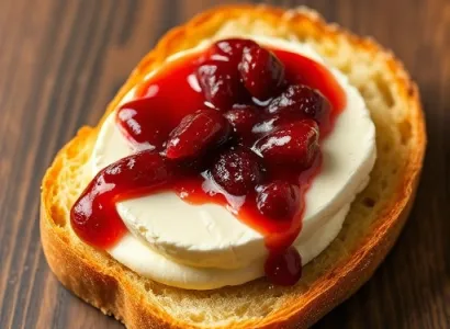 Tartine de brie et groseilles