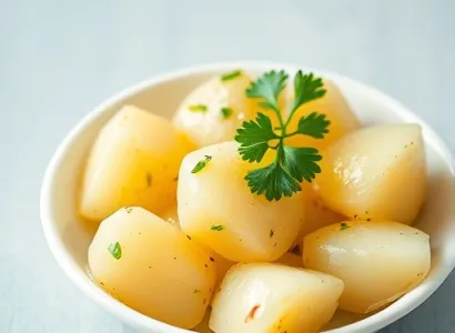 Pommes de terre vapeur au citron et ail