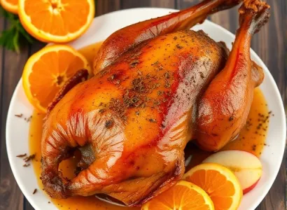 Canard rôti au four