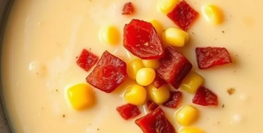 Potage de pommes de terre au bacon et maïs