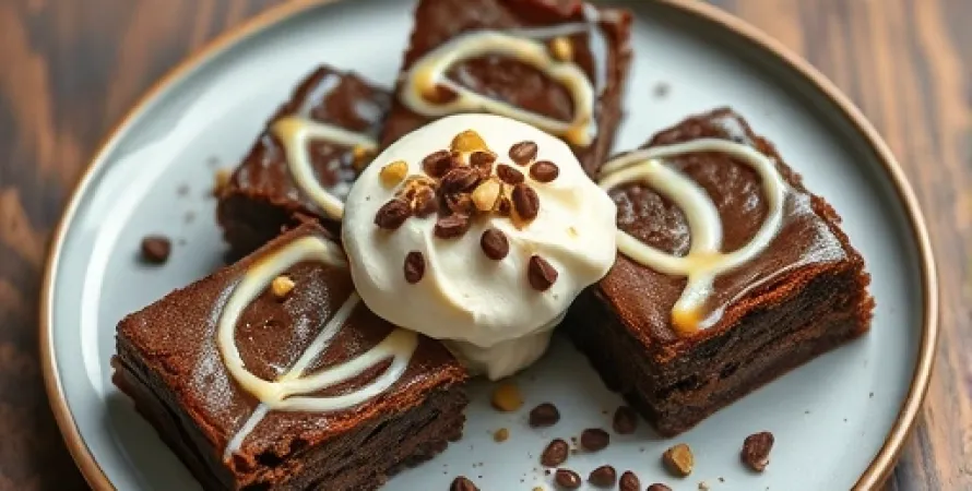 Brownies au chocolat et glaçage au café
