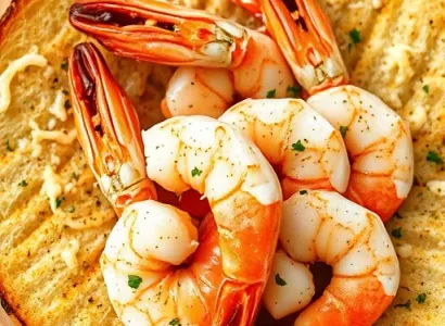 Croustilles de crevettes au pain à l'ail