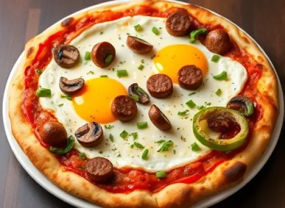 Pizza petit déjeuner grillée