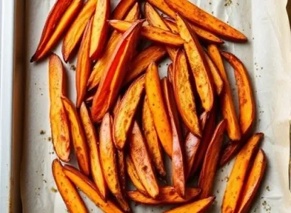 Frites de patate douce rôties