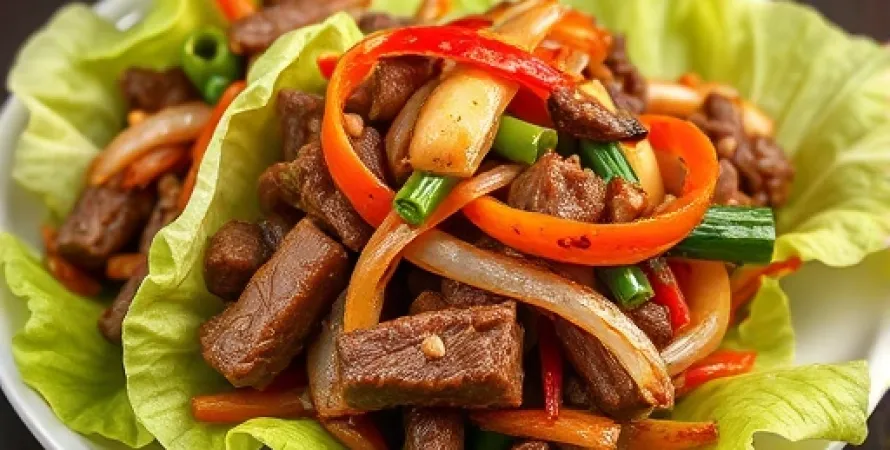 Cups de laitue au boeuf Moo Shu