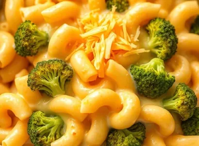 Macaroni au fromage épicé au broccoli