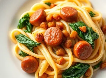 Pâtes au sausage et haricots
