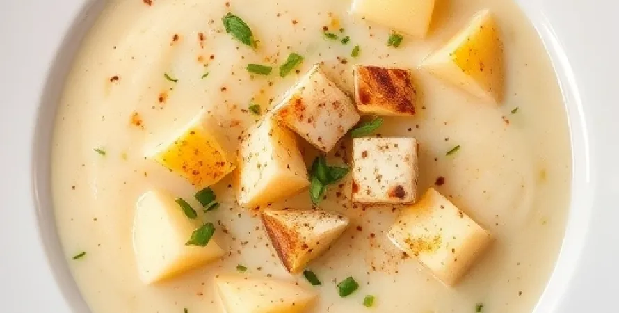 Potage de pommes de terre et épis de maïs