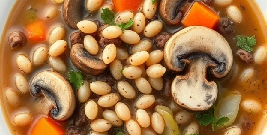 Potage d'Orge et de Champignons