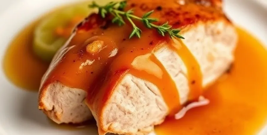 Pork tenderloin aux abricots et au gingembre