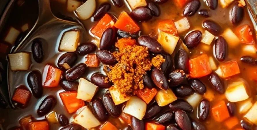 Chili aux haricots noirs et blancs
