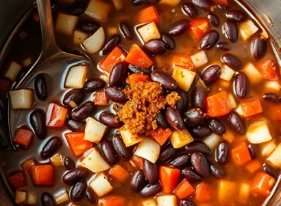 Chili aux haricots noirs et blancs