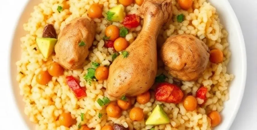 Couscous au poulet et pois chiches