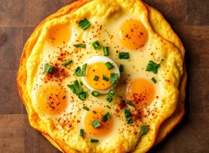 Omelette au fromage et piments verts