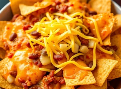 Nachos au fromage et haricots