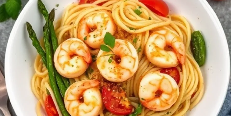 Crevettes méditerranéennes aux pâtes