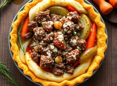 Tarte au boeuf et aux légumes