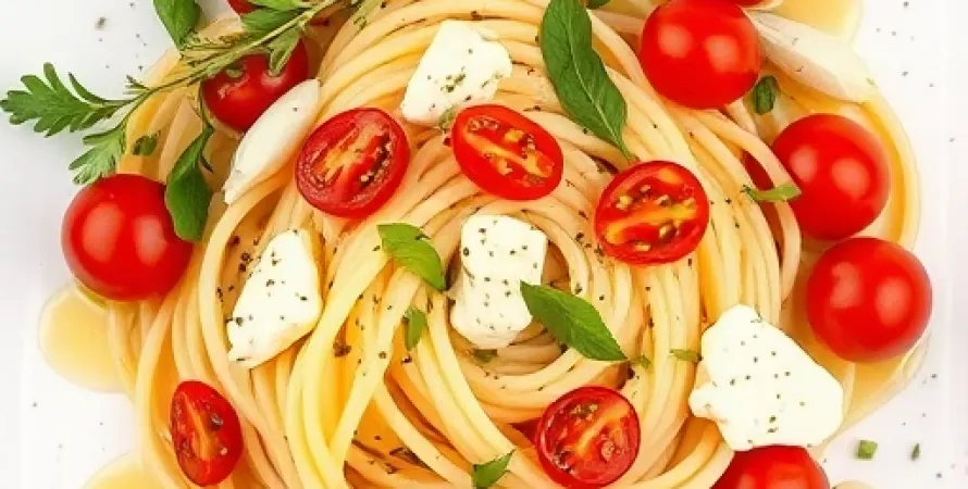 Pâtes au fromage de chèvre et tomates