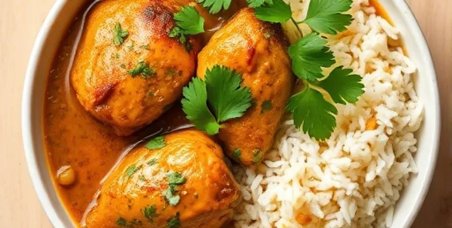 Cuisses de poulet et dal au cumin