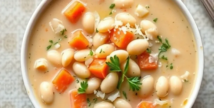 Potage de haricots blancs crémeux