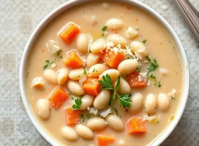 Potage de haricots blancs crémeux