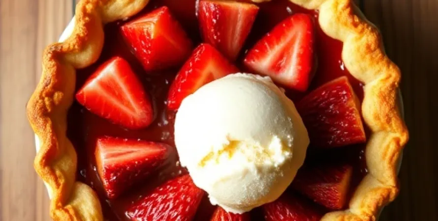 Tarte aux rhubarbes et fraises