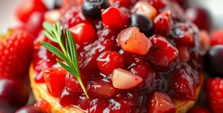Relish aux cranberries et framboises