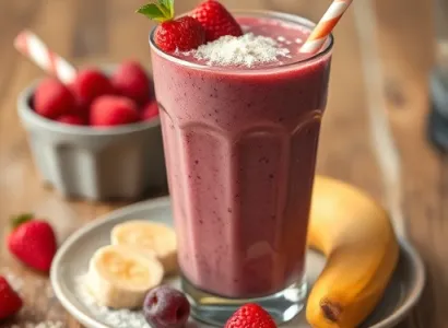 Smoothie framboise et banane