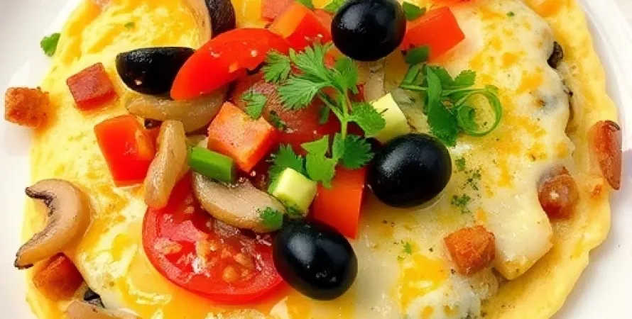 Omelette aux Fromages et Végétaux