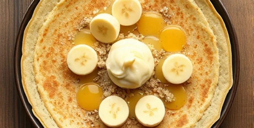 Crêpes aux bananes et graham