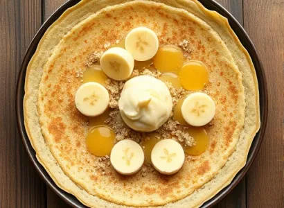 Crêpes aux bananes et graham