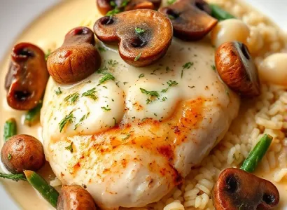 Poulet au thym et champignons