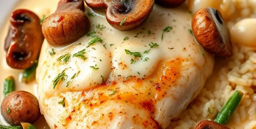 Poulet au thym et champignons