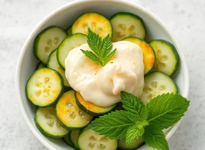 Concombre au curry et menthe