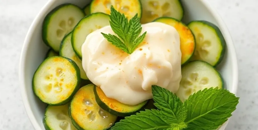 Concombre au curry et menthe