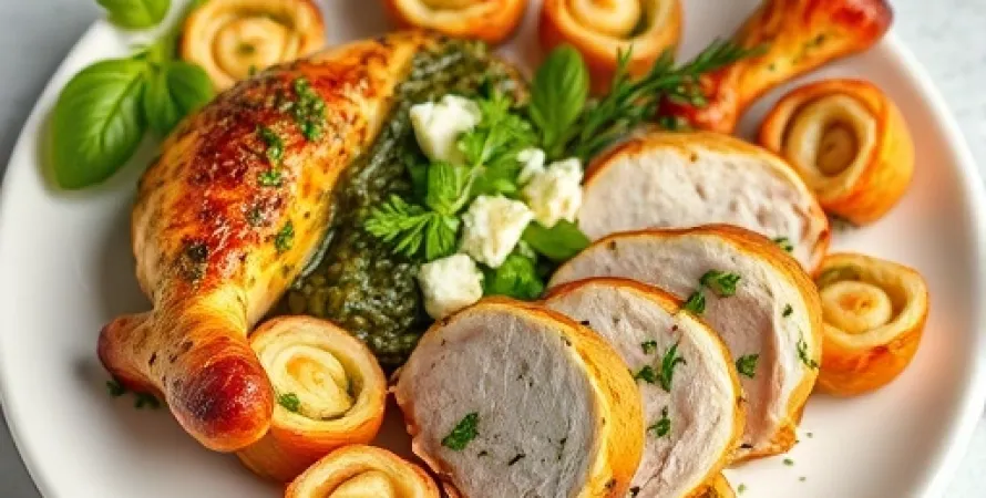 Rouleaux de poulet au pesto