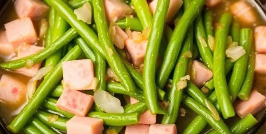 Haricots verts au jambon