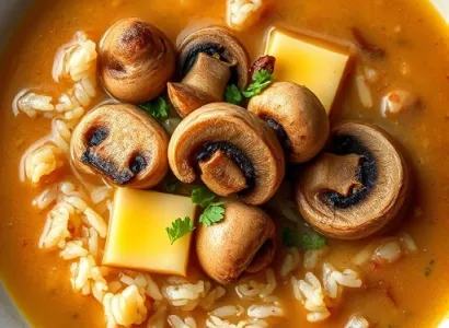 Riz aux champignons et marrons d'eau