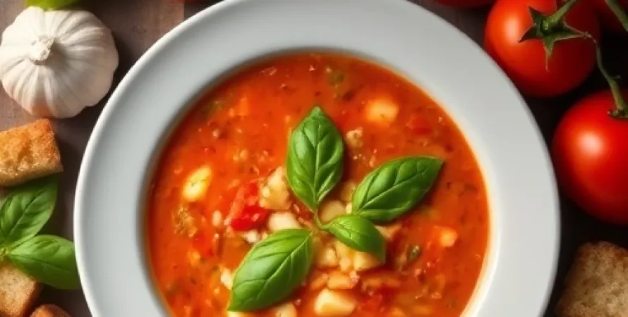 Bisque aux Tomates et Basilic