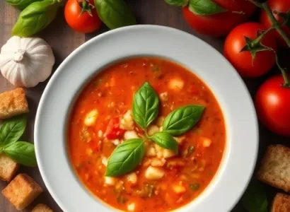 Bisque aux Tomates et Basilic