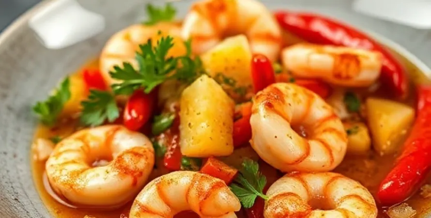 Crevettes aux ananas