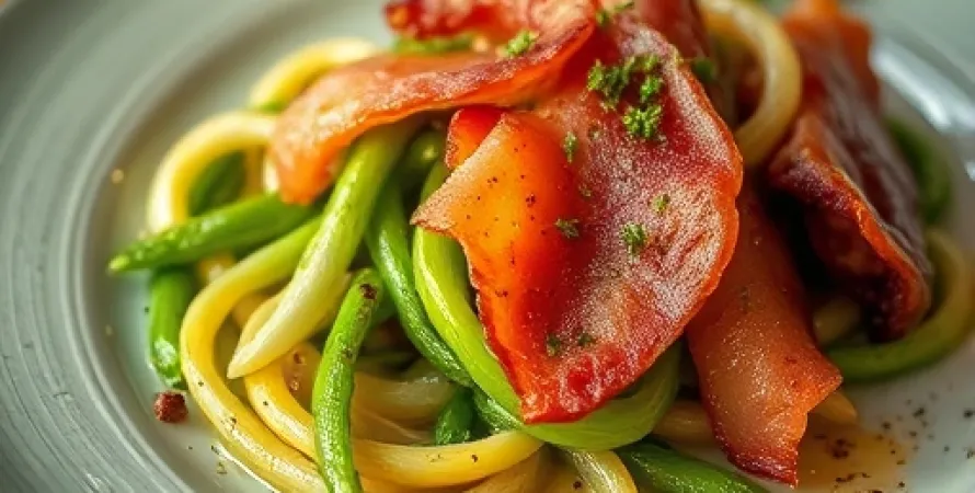 Chou vert au bacon et bière