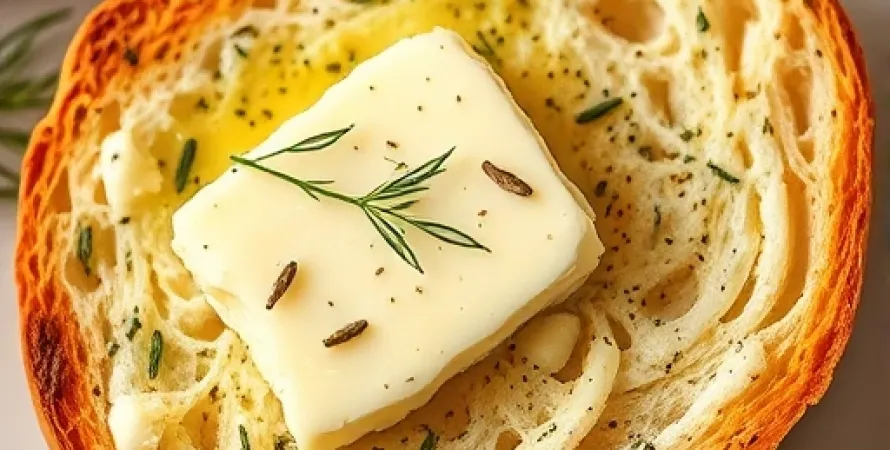Pain Toasté au Beurre et Herbes
