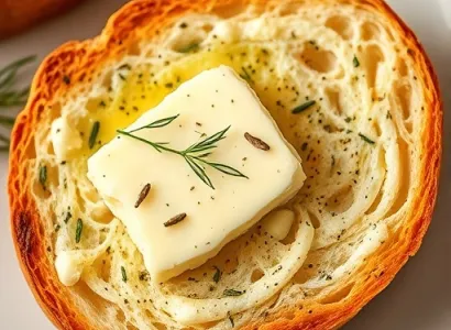 Pain Toasté au Beurre et Herbes
