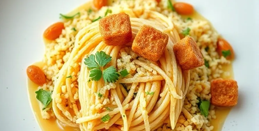 Truite au couscous, aux herbes et aux amandes